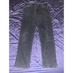 Women's Cowgirl Jeans Embroidered Pockets Flaps Gray 30x30 EUC Dark Wash Western